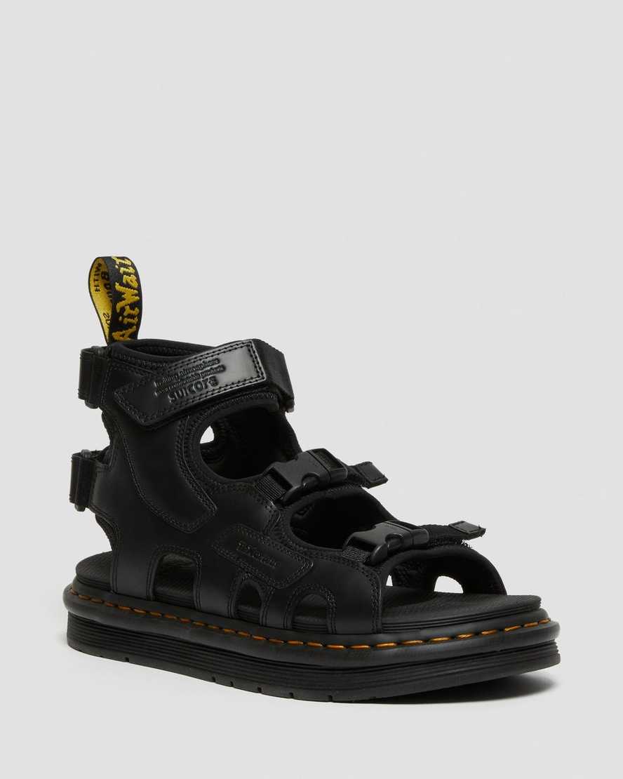 Dr. Martens Suicoke Boak Lær Strap Platform Sandaler Dame Svart [0896ZWTXG]